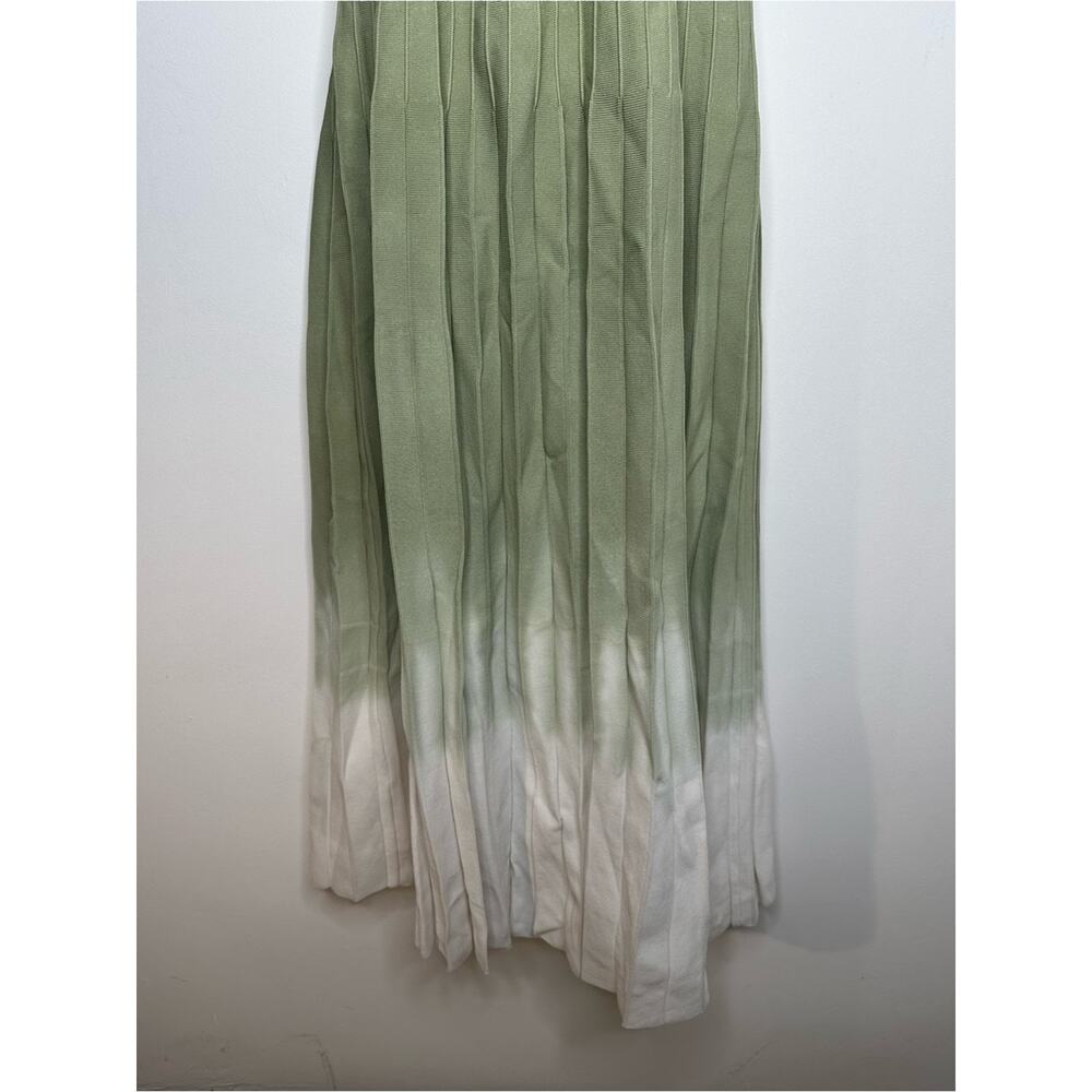 Staud knitted Tie Dye Ellison Pleated pale jade ombré dress size Large - Picture 9 of 10